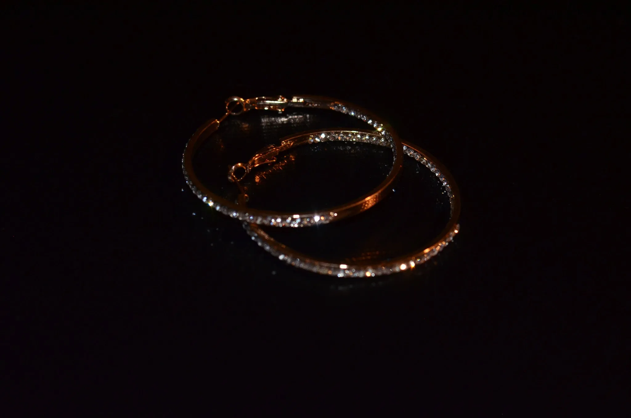 Gold hoop earring