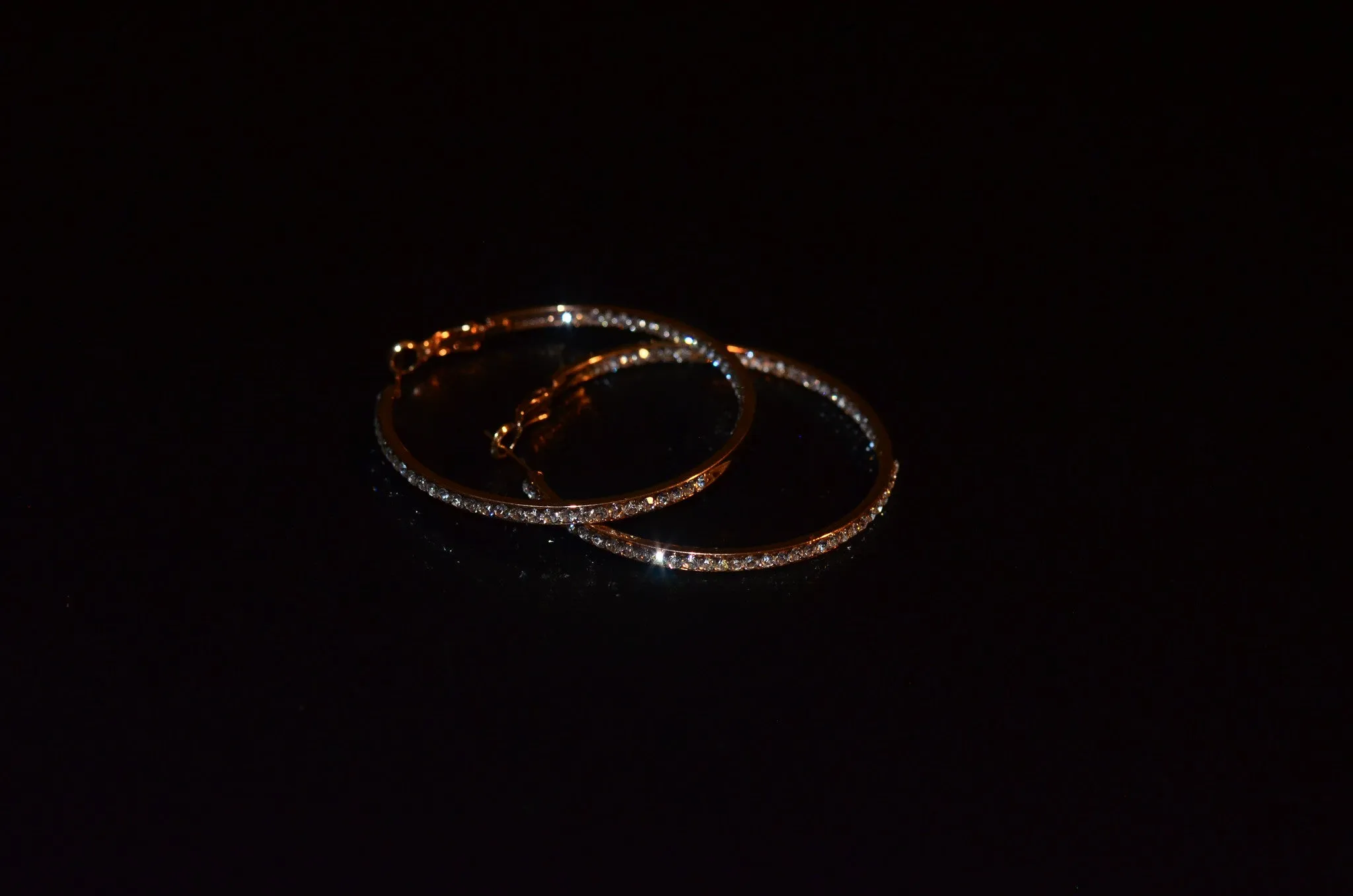 Gold hoop earring
