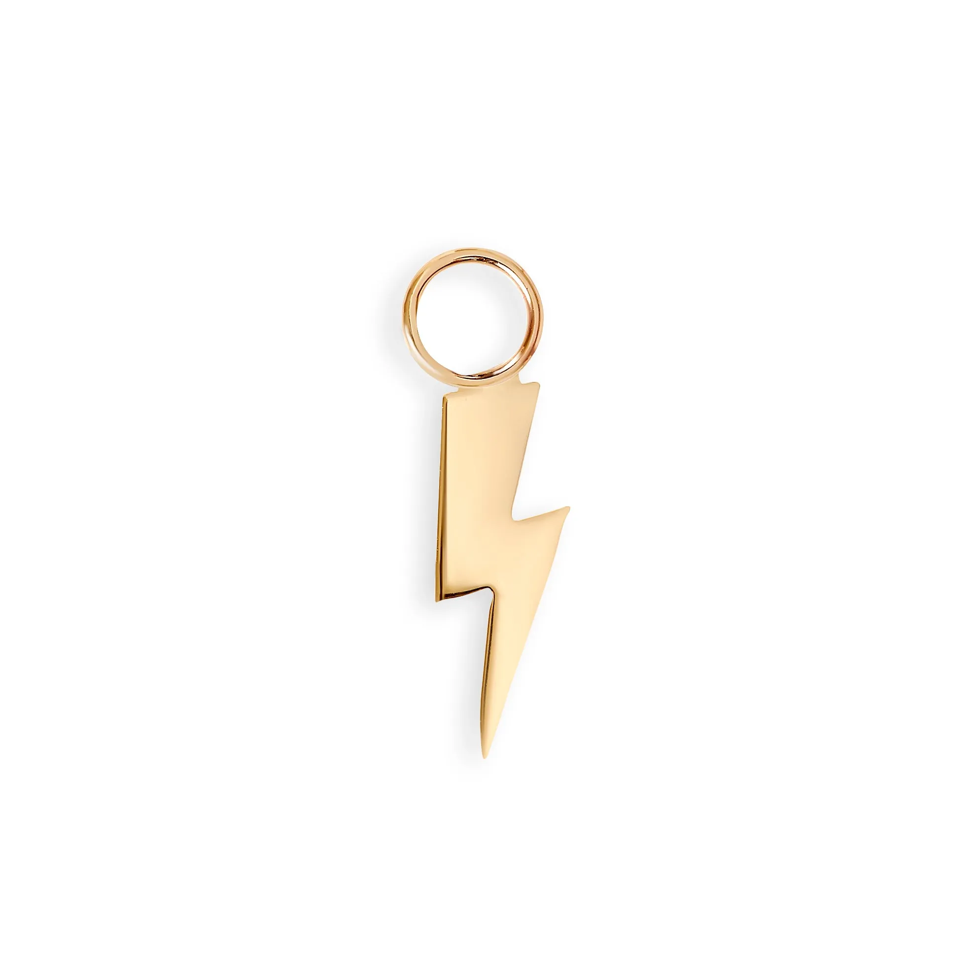 Gold Lightning Bolt Hoop Charm