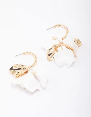 Gold Mixed Petal Drop Earrings