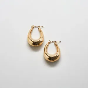 Gold Oval Hoop Earrings