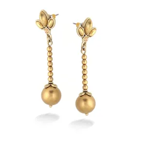 GOLD PEARL DANGLE  EARRINGS #253GD3601 (1E1 /9A3/9B6)