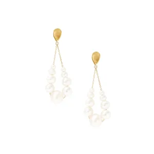 Gold Plated Pearl Teardrop Earrings
