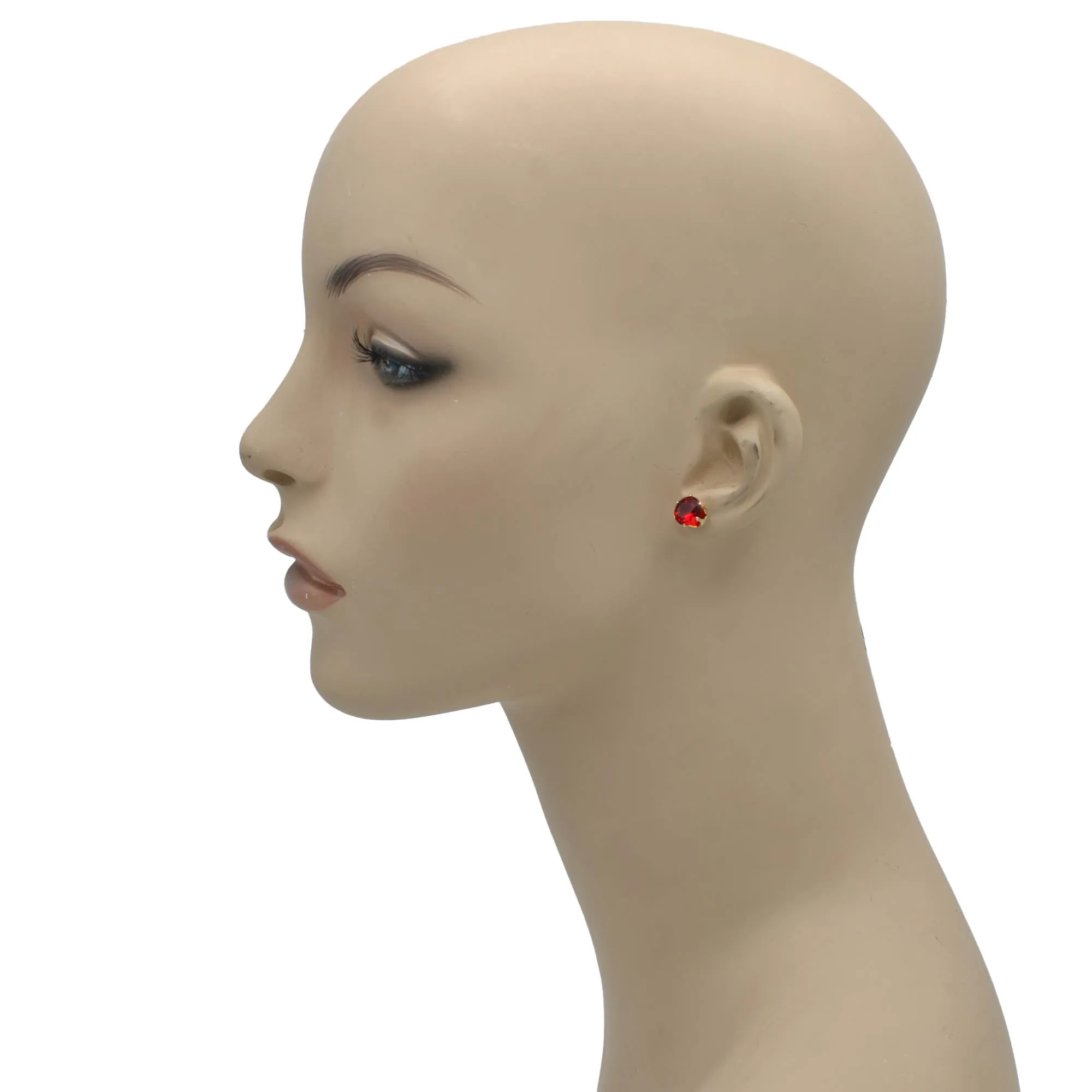 GOLD SIAM CRYSTAL 3 PAIR SET GRADUATED STUD EARRINGS #HNE86567GDSM(SE5)
