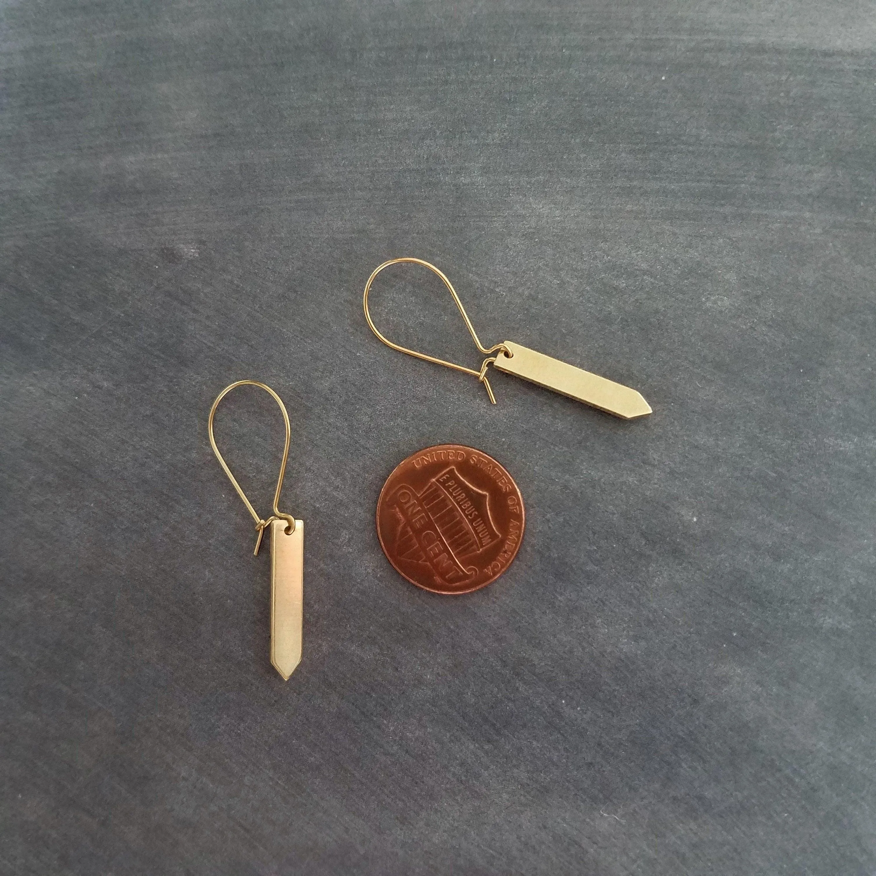 Gold Tag Earrings, minimalist earrings, dainty gold earrings, rectangular earrings, gold bar earrings, polygon earring, flag, spear earrings
