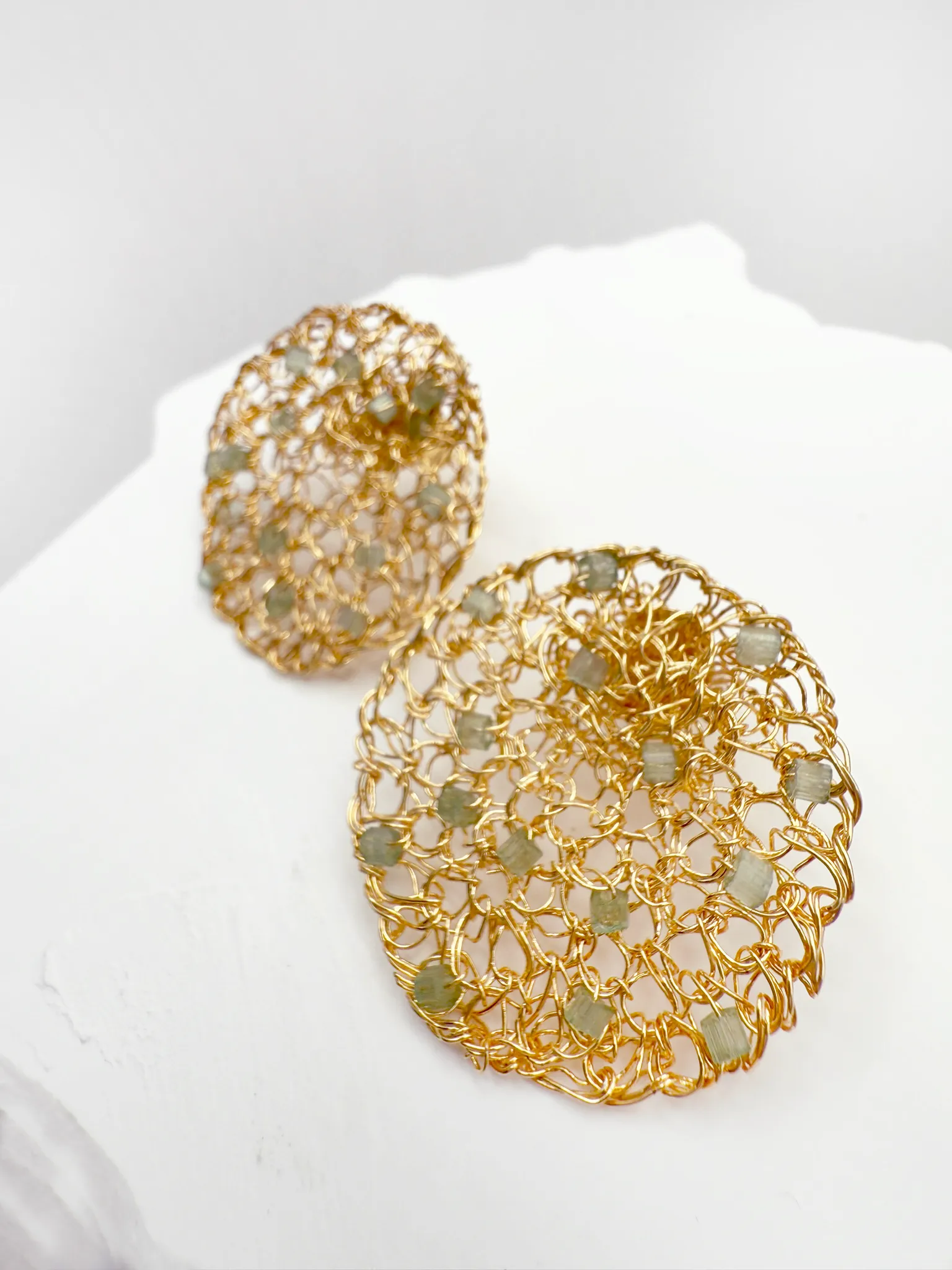 Golden Lace Earring - 18K Gold Plated with Color Details