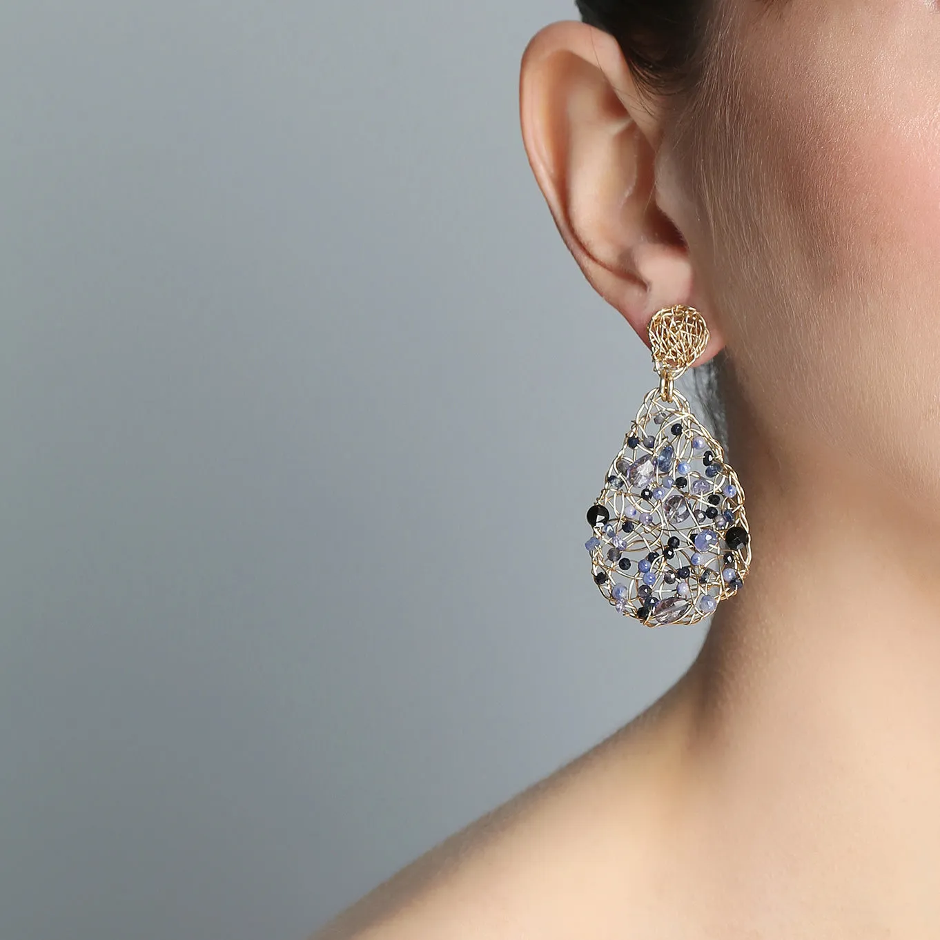 Gota Button Dangle Earrings (40mm)