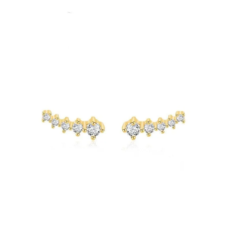 Graduated CZ Diamonds Stud Earrings-ECZ027