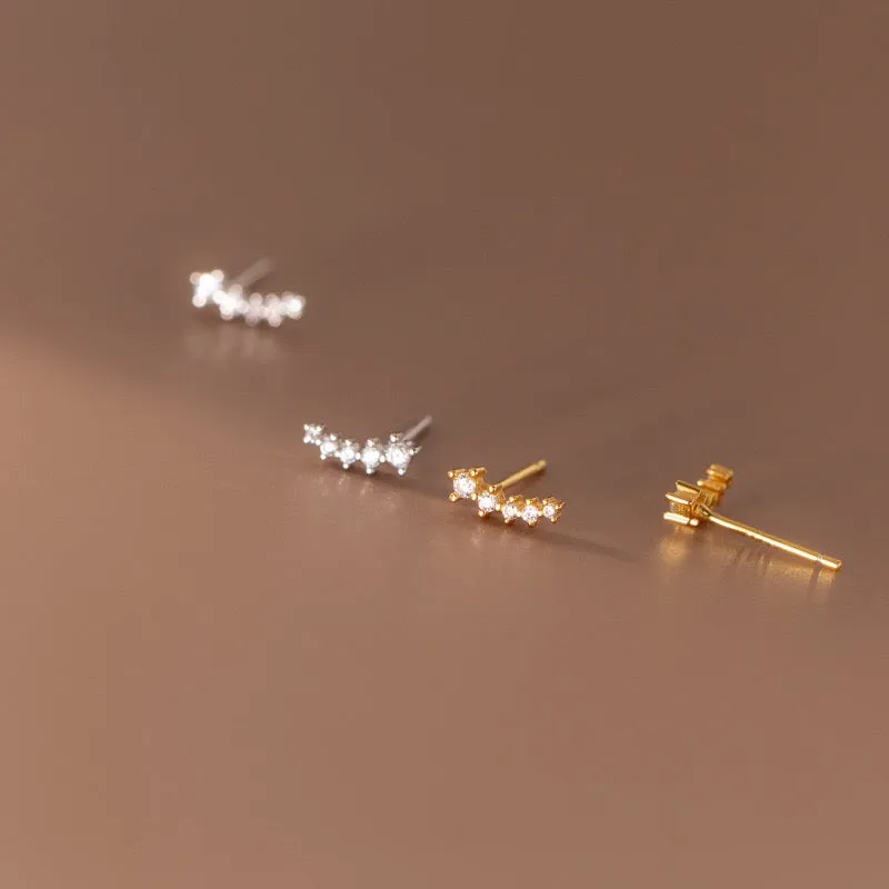 Graduated CZ Diamonds Stud Earrings-ECZ027