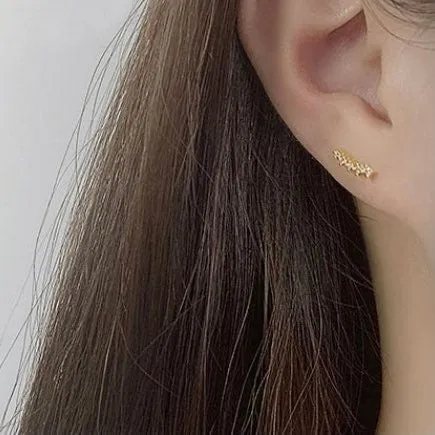 Graduated CZ Diamonds Stud Earrings-ECZ027