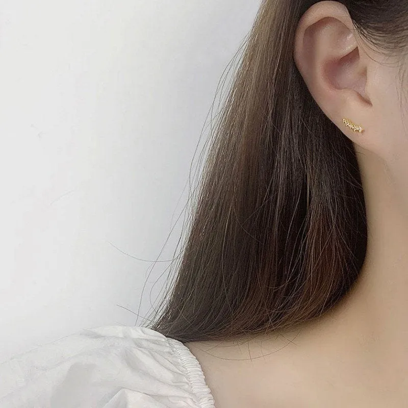 Graduated CZ Diamonds Stud Earrings-ECZ027