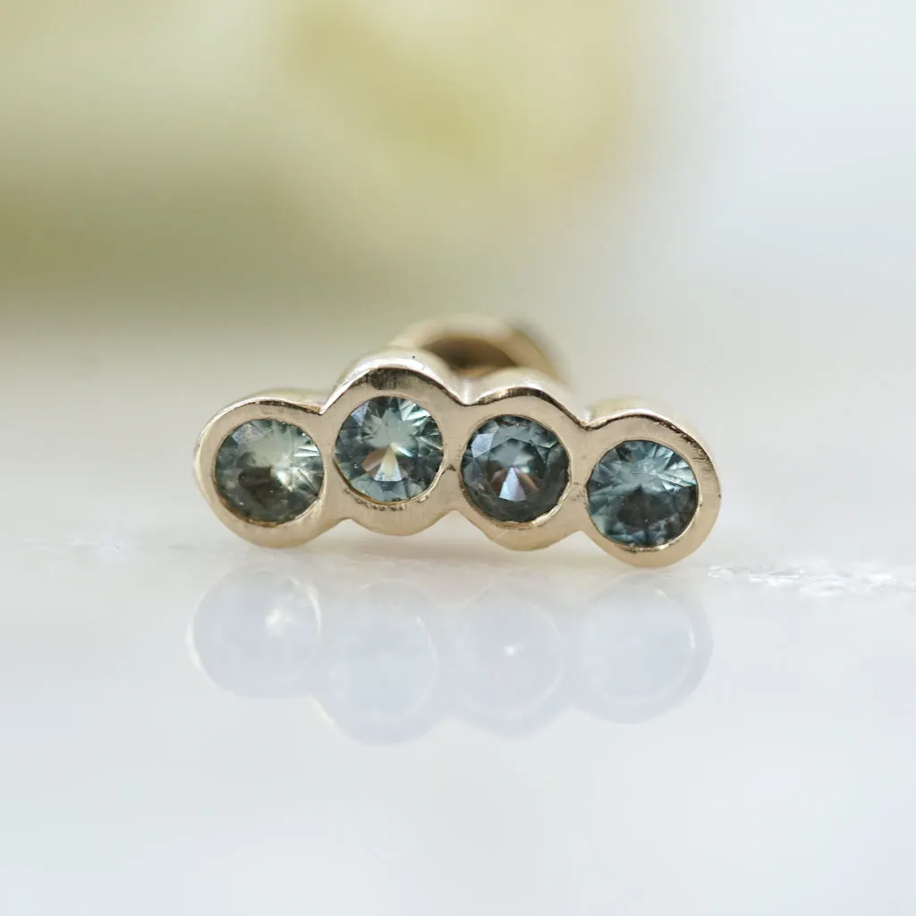 Green Sapphire ear climber gold earring