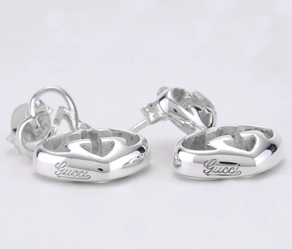 Gucci Love Britt G Heart Earrings in Silver