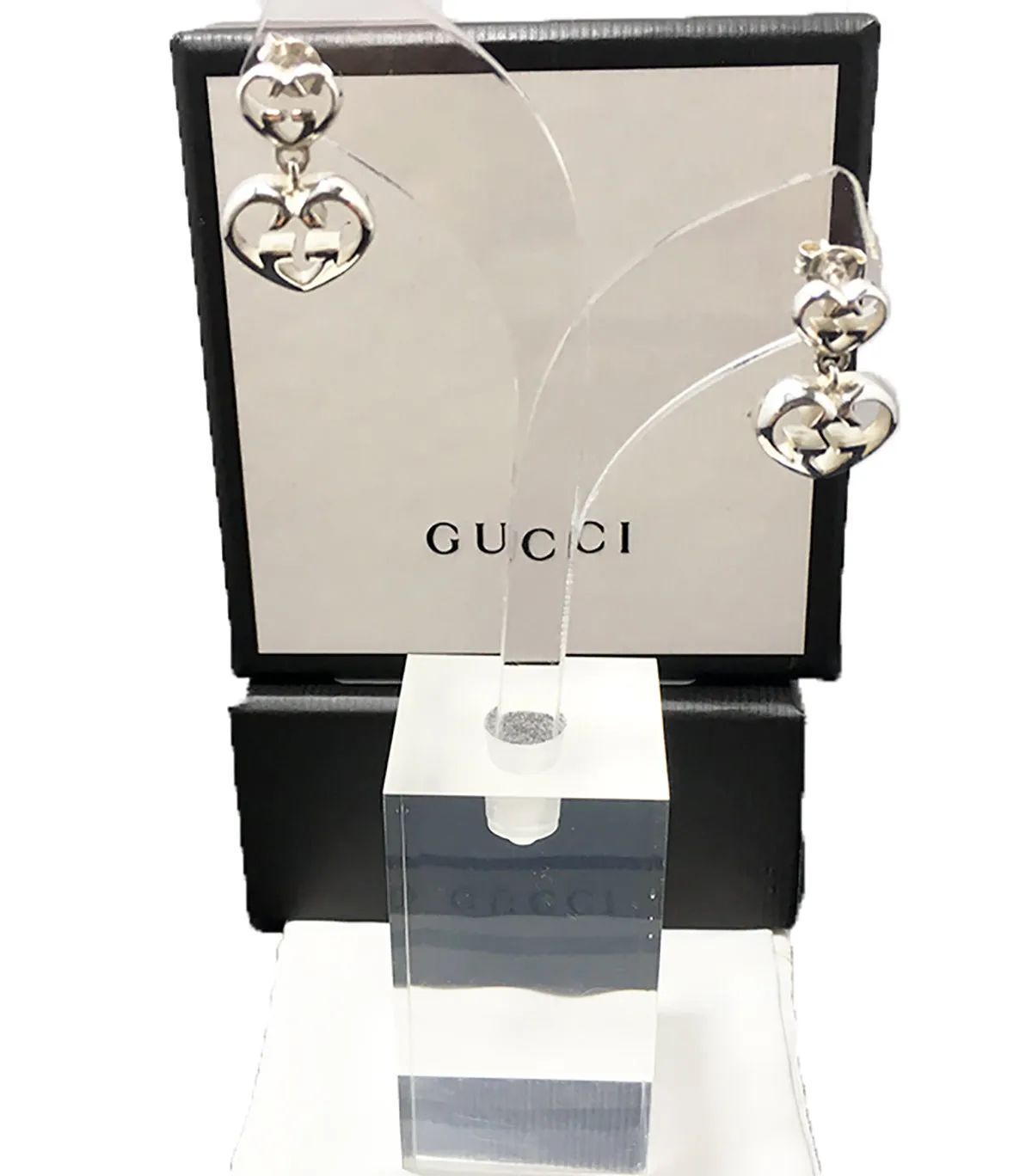Gucci Love Britt G Heart Earrings in Silver