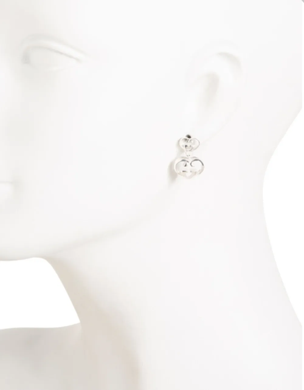 Gucci Love Britt G Heart Earrings in Silver