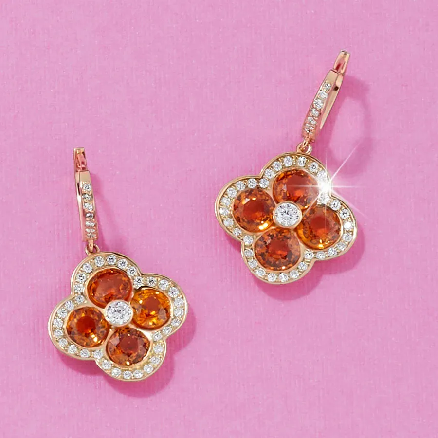 Gumuchian Orange Sapphire Fleur Earrings