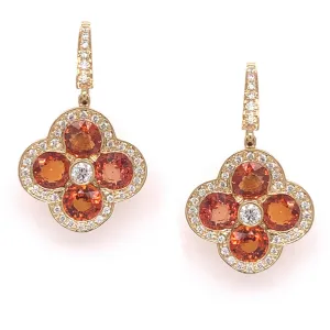 Gumuchian Orange Sapphire Fleur Earrings