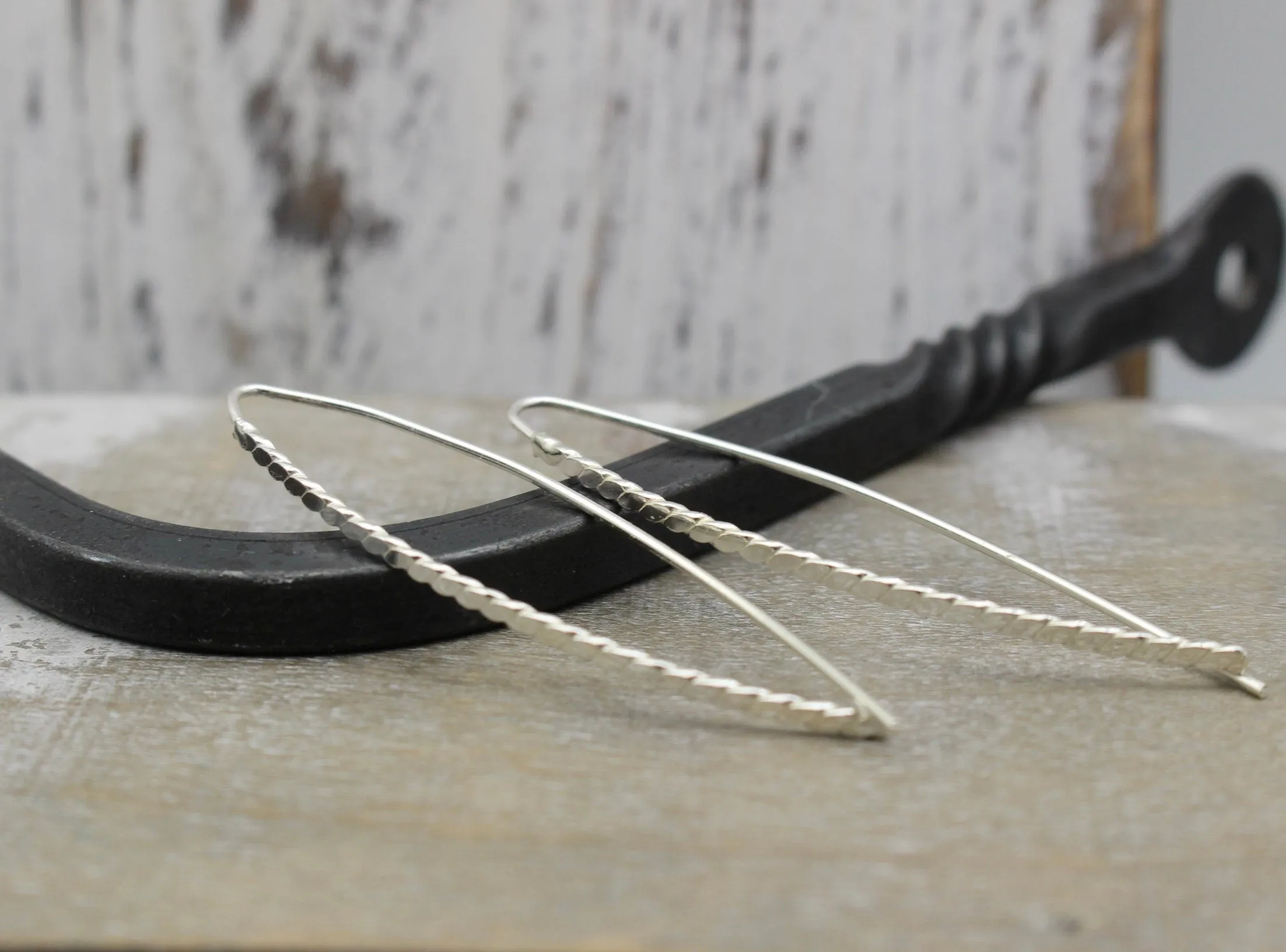 Hairpin Sterling Hoop Earrings