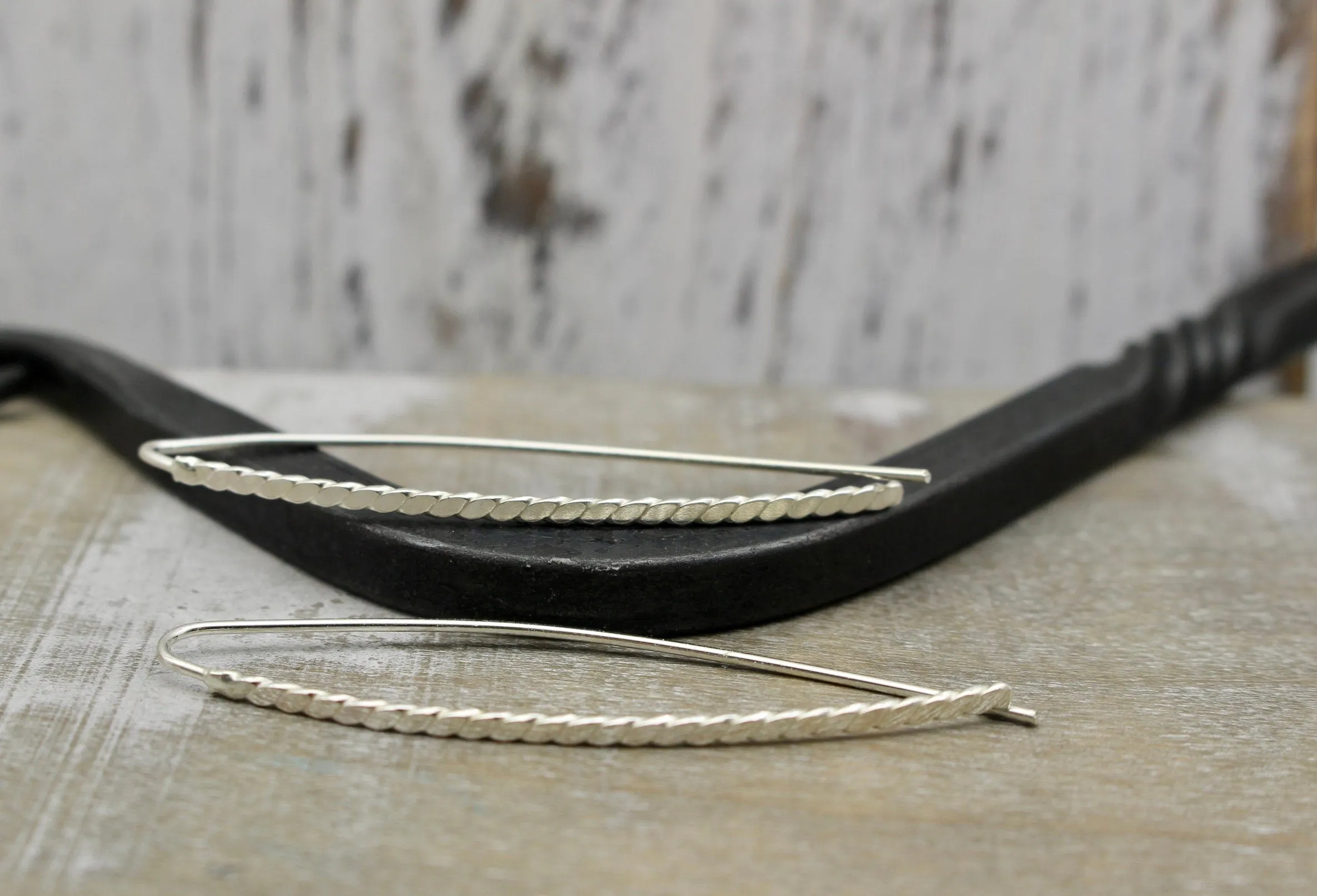 Hairpin Sterling Hoop Earrings