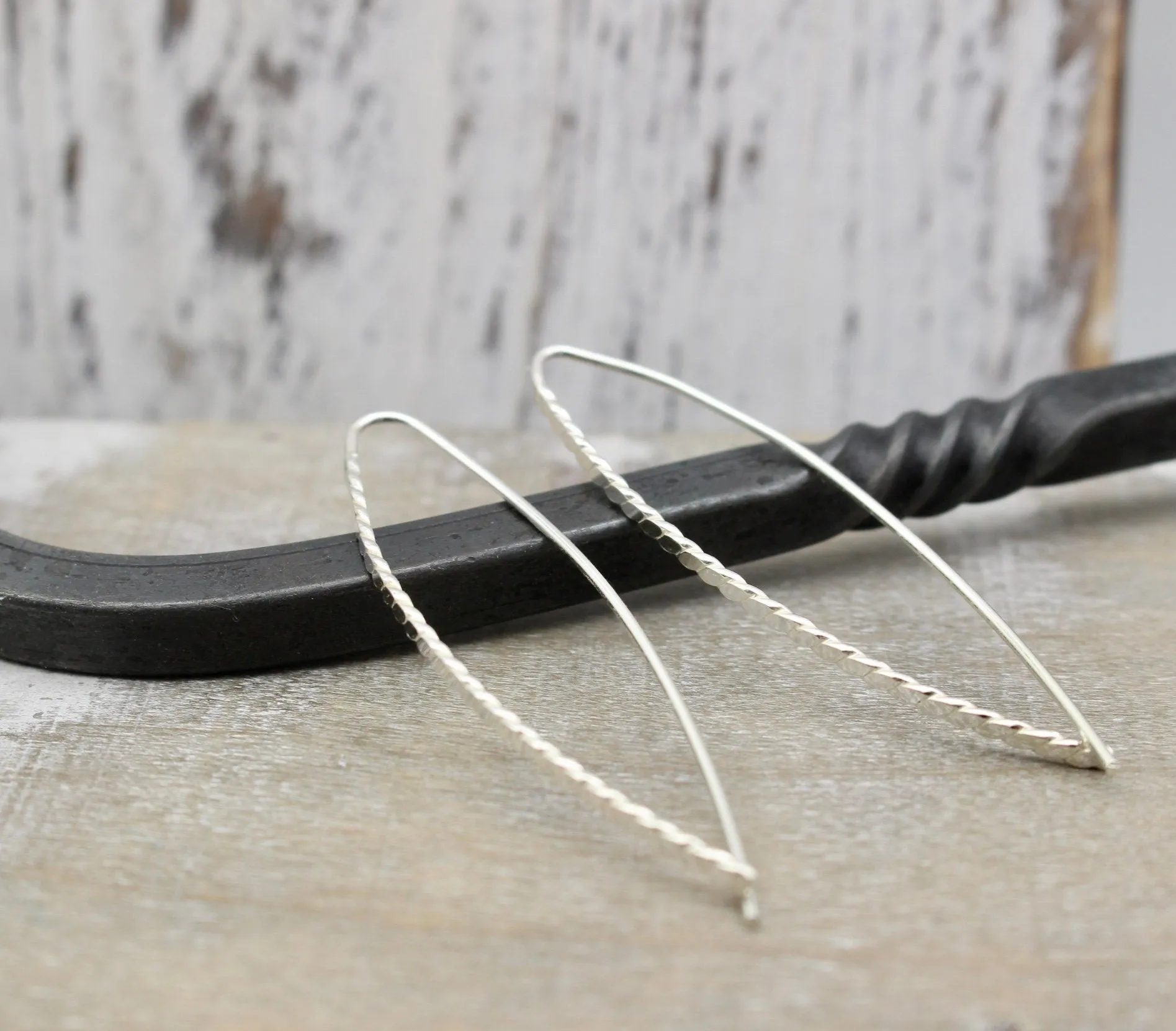 Hairpin Sterling Hoop Earrings