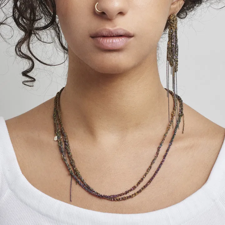 Hairy Drip Earrings in Ash   Charcoal