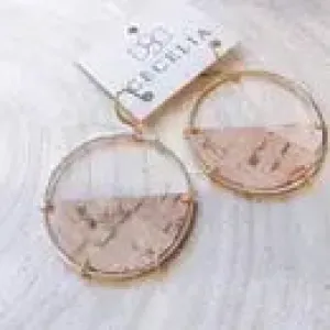 Half Moon Leather/Cork Earrings