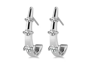 Half Scoop Diamond Earrings   with 0.32 ct.(finished) 1.4mm, 2.25mm, 2.75mm