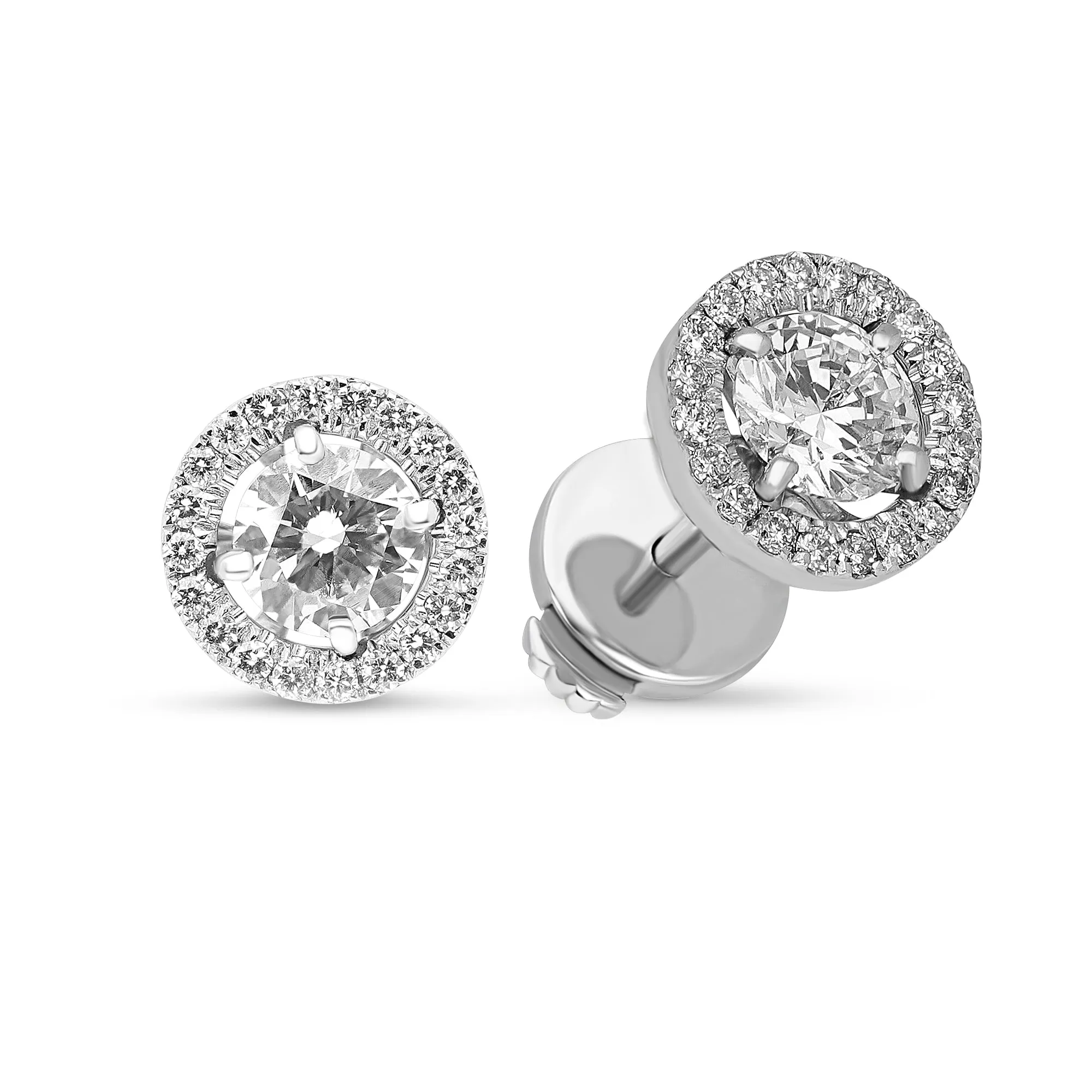 Halo Diamond Studs - 1.2 Carat