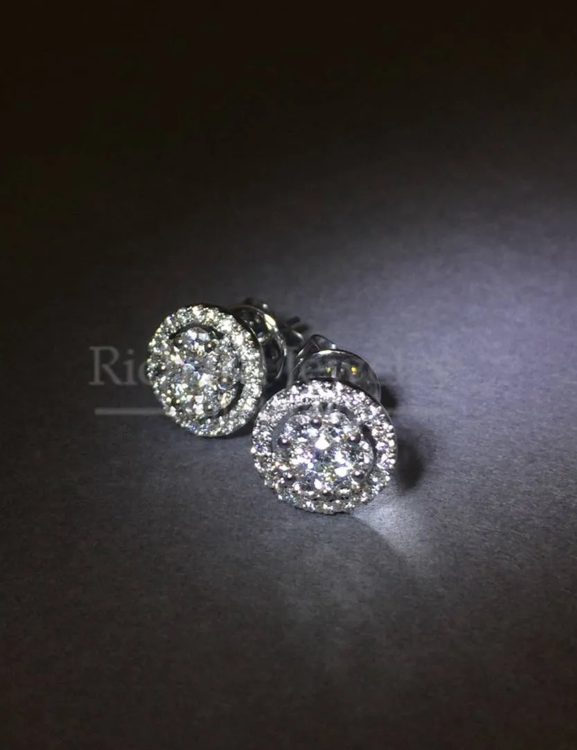 Halo Stud Diamond Earrings
