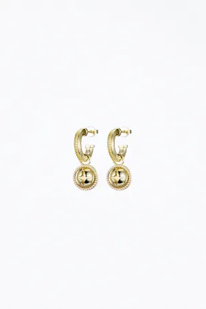 HARDWARE CHARM HOOP EARRINGS