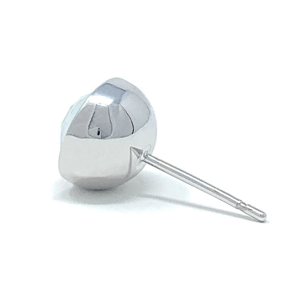 Harley Stud Earrings with Ivory White Round Opals from Swarovski Silver Toned Rhodium Plated