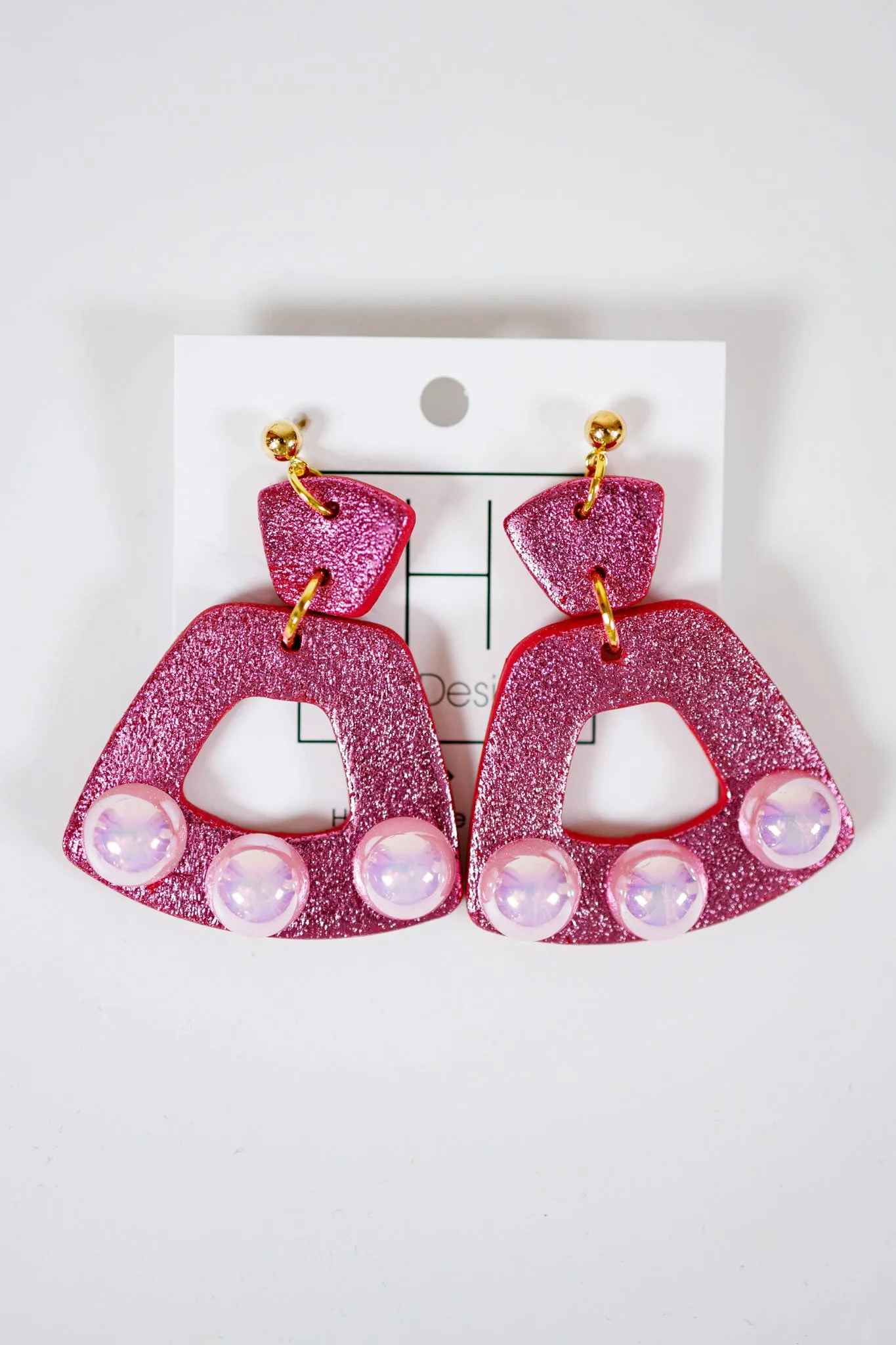 HD Metallic Pearl Arch Earrings, VARIOUS COLORS