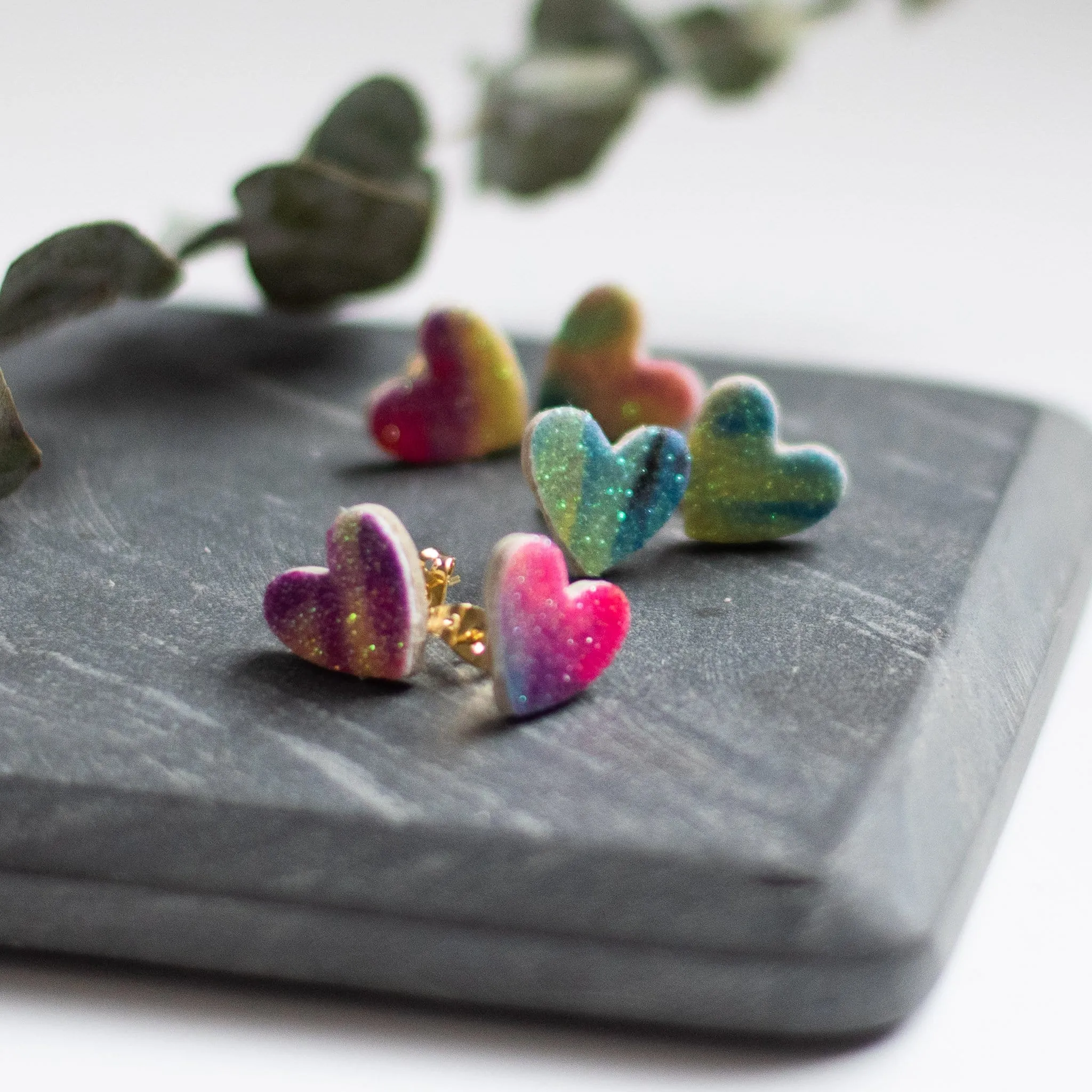 Heart Leather Studs