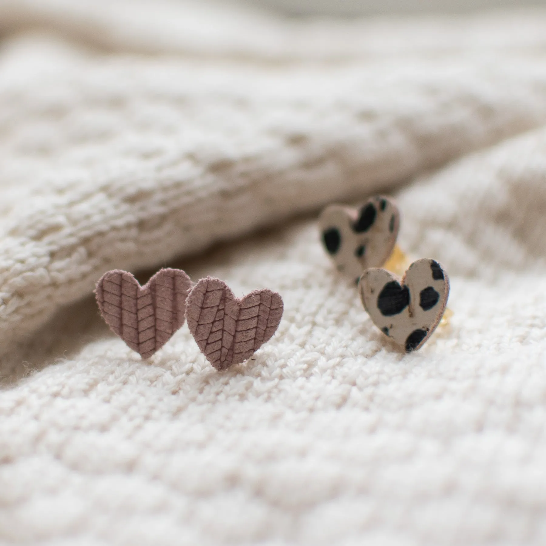Heart Leather Studs