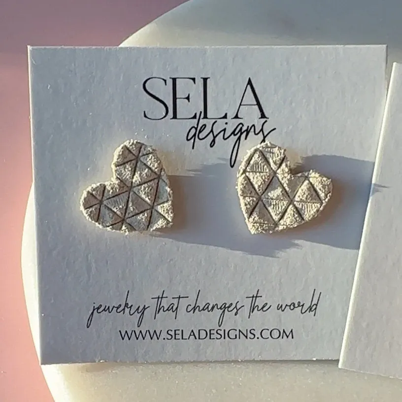 Heart Leather Studs