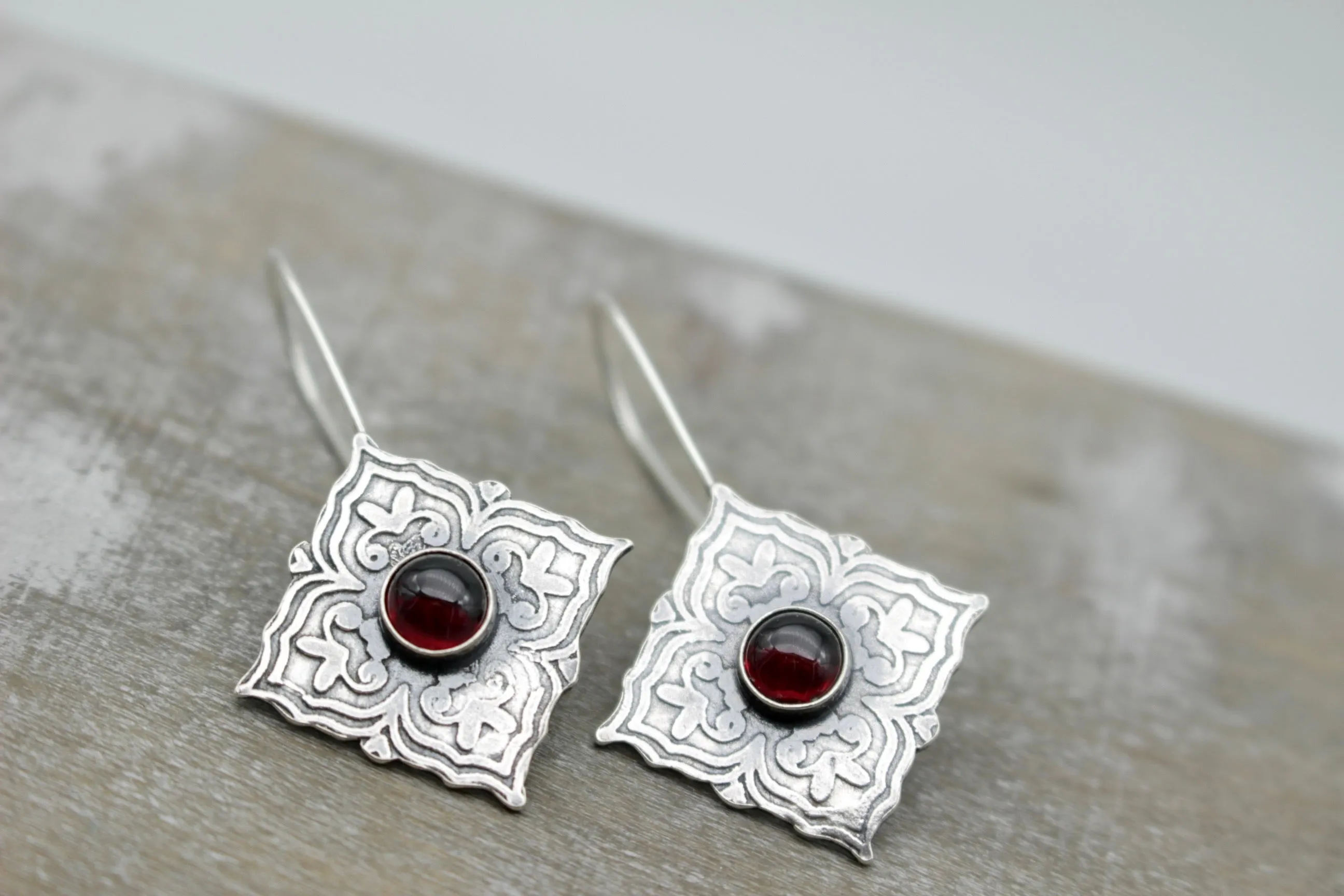 Heart Mandala hoop earrings