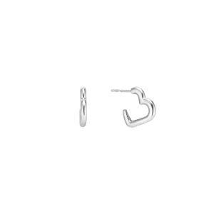 Heart Sleeper Hoop Earrings