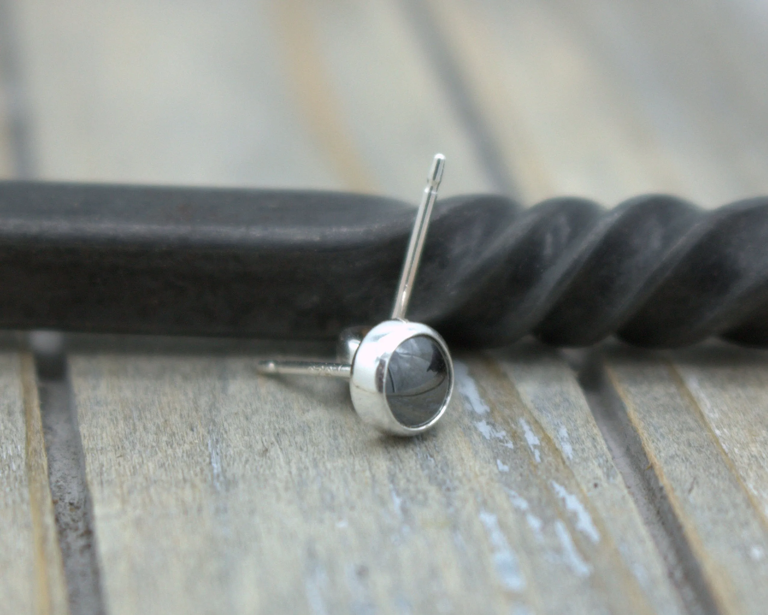 Hematite 5mm Earrings