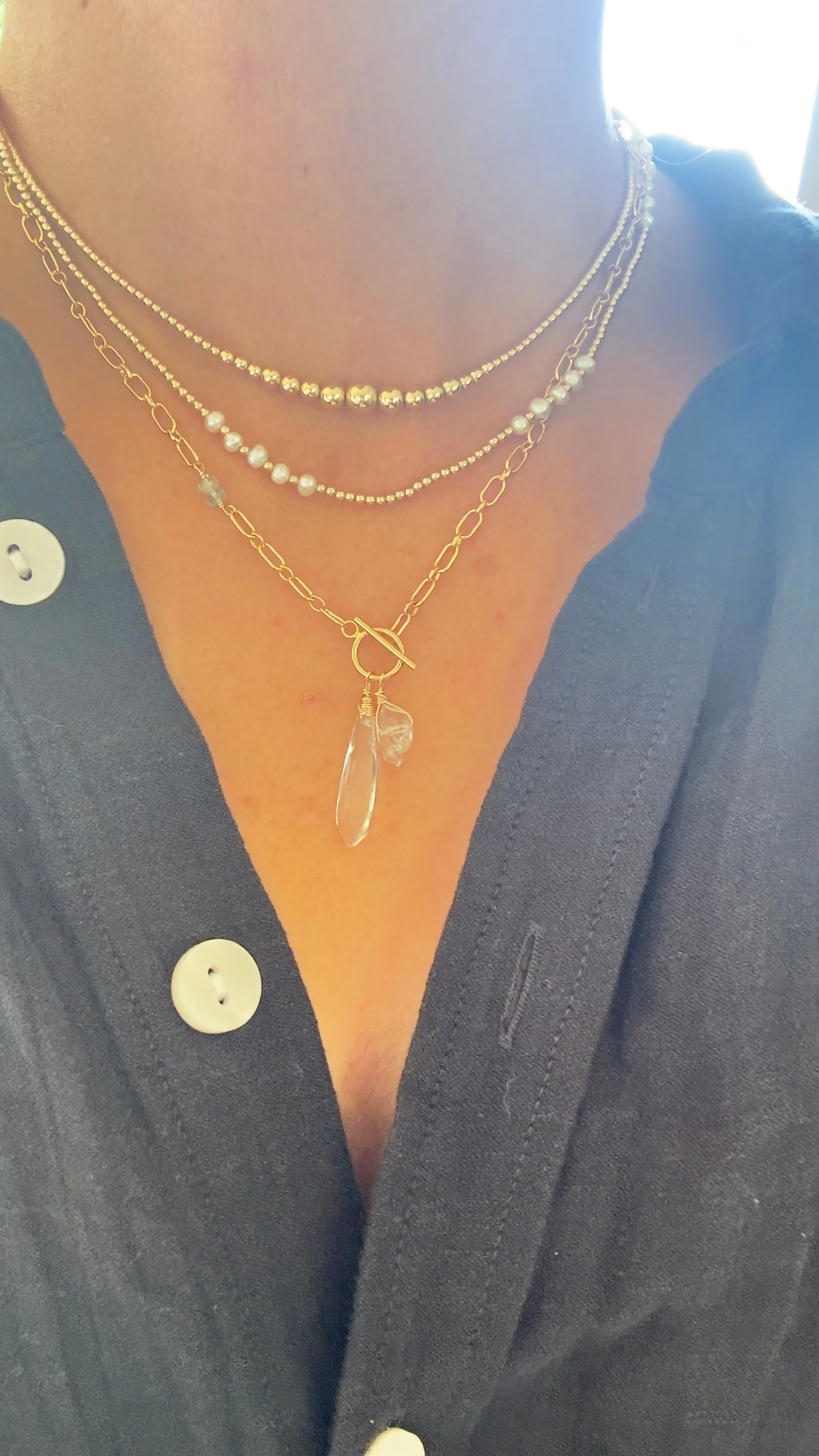Herkimer diamond charm necklace & earring