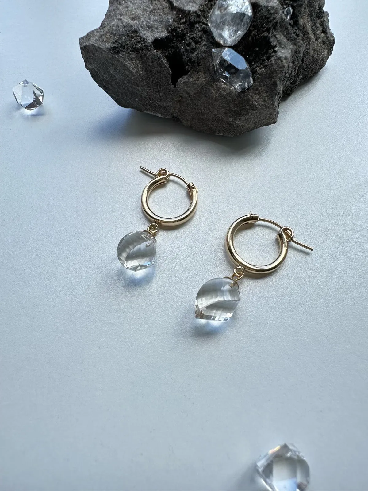 Herkimer diamond charm necklace & earring