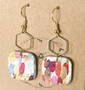 Hexagon Confetti Earrings