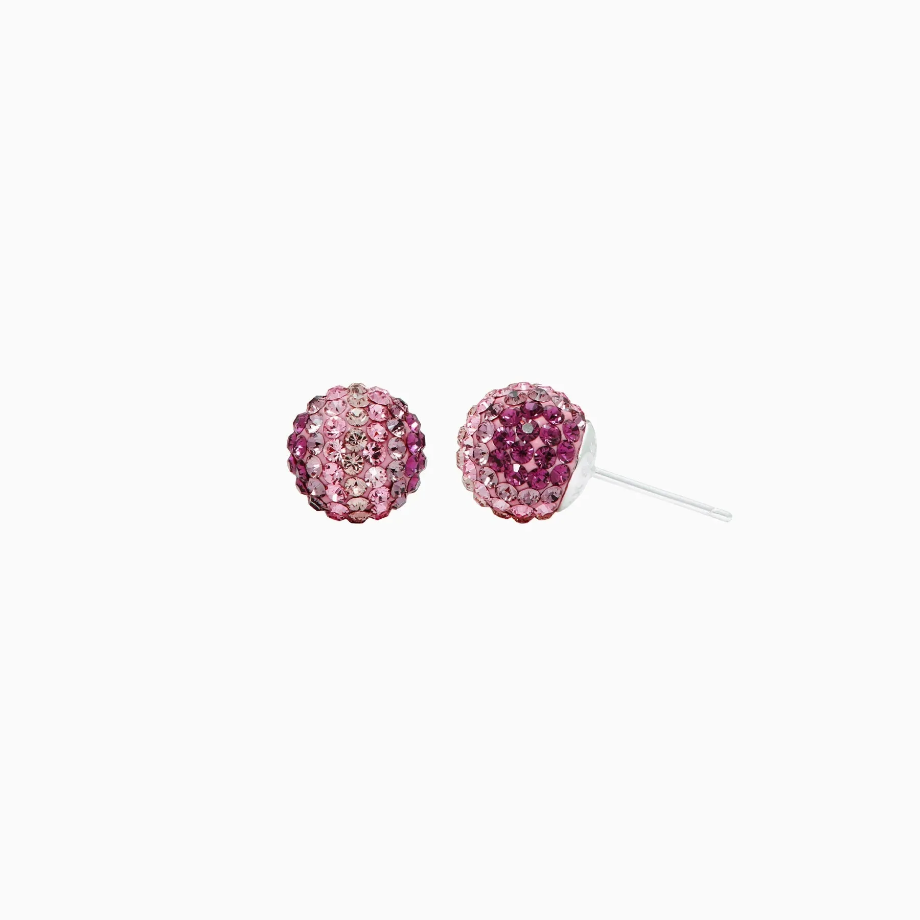 Hillberg & Berk Sterling Silver (10mm) Butterfly Sparkle Ball Stud Earrings