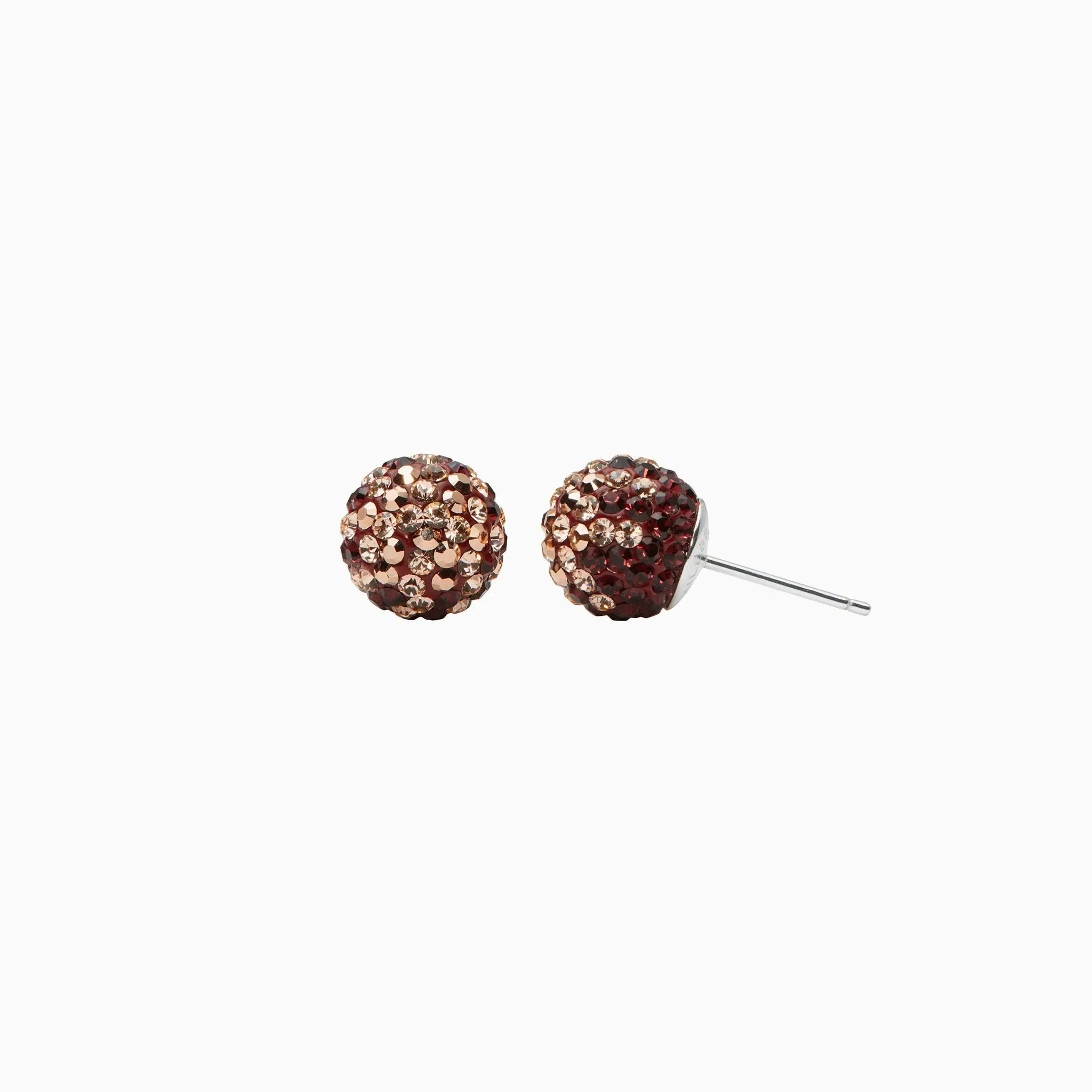 Hillberg & Berk Sterling Silver (8mm) Petal Sparkle Ball Stud Earrings