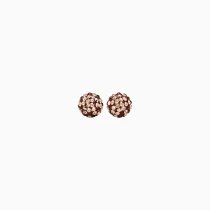 Hillberg & Berk Sterling Silver (8mm) Petal Sparkle Ball Stud Earrings