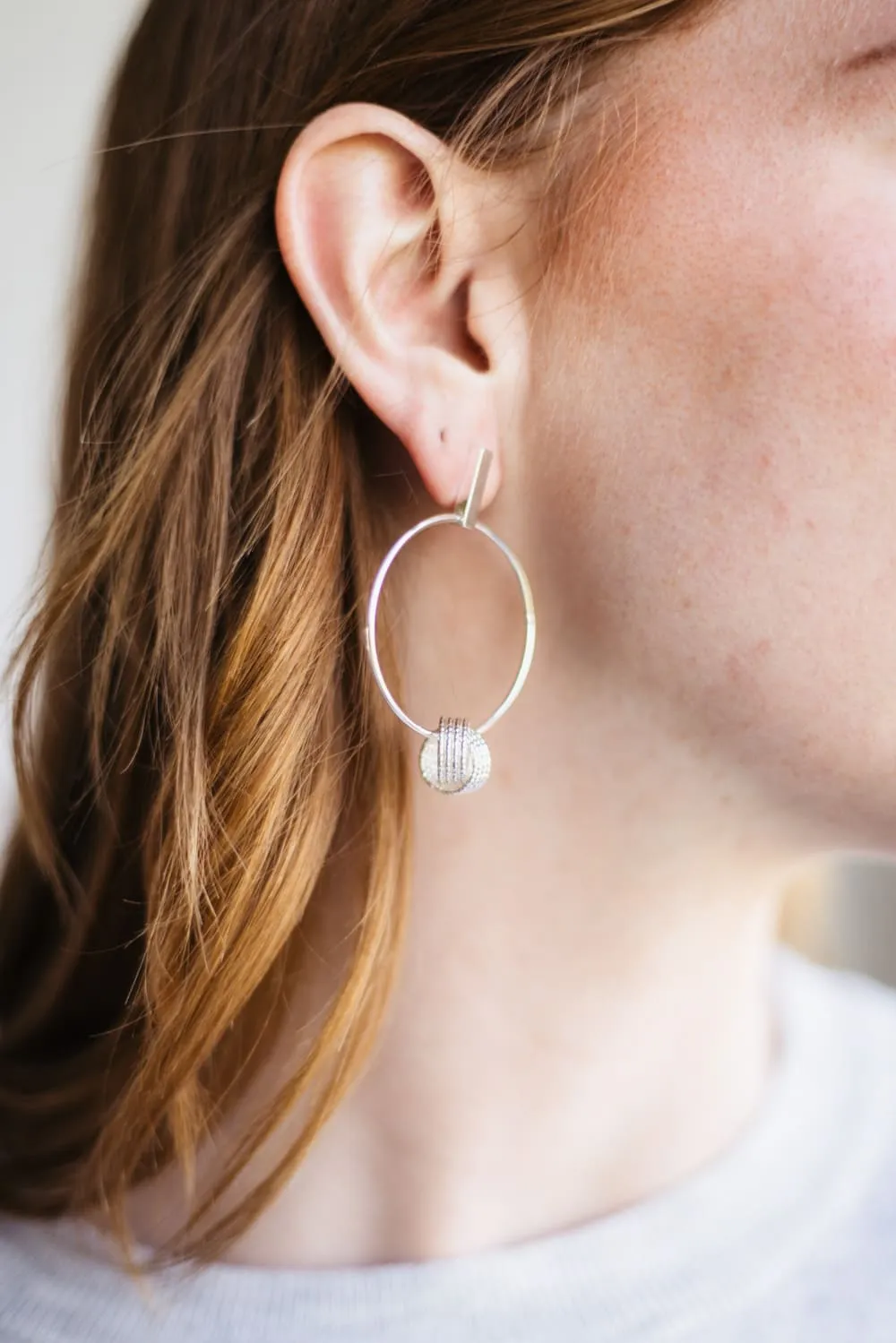 Hoop Knot Earrings for Women in Silver | ED10337-SV