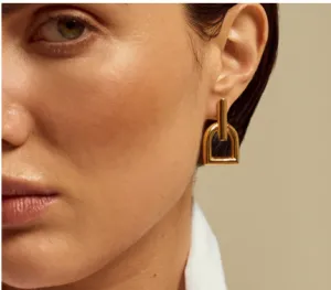 Horse bit earrings gold plated