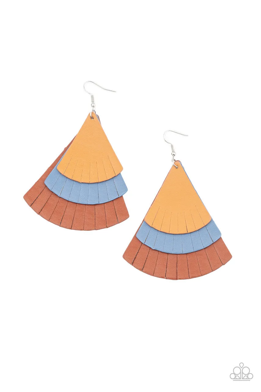 Huge Fanatic Multi Blue Paparazzi Earrings