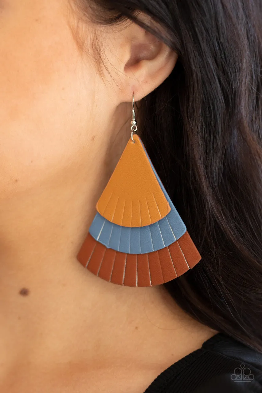 Huge Fanatic Multi Blue Paparazzi Earrings