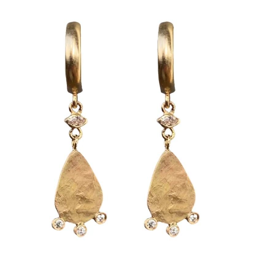 Huggie Diamond Droplet Earrings