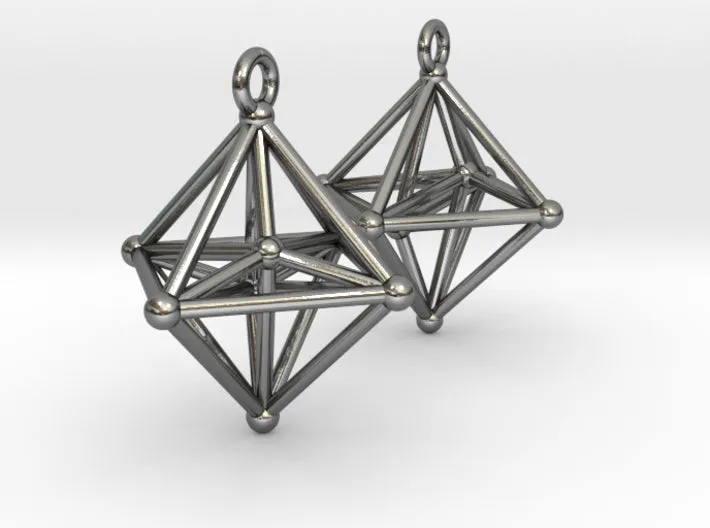 Hyperoctohedron Earrings (Metal)